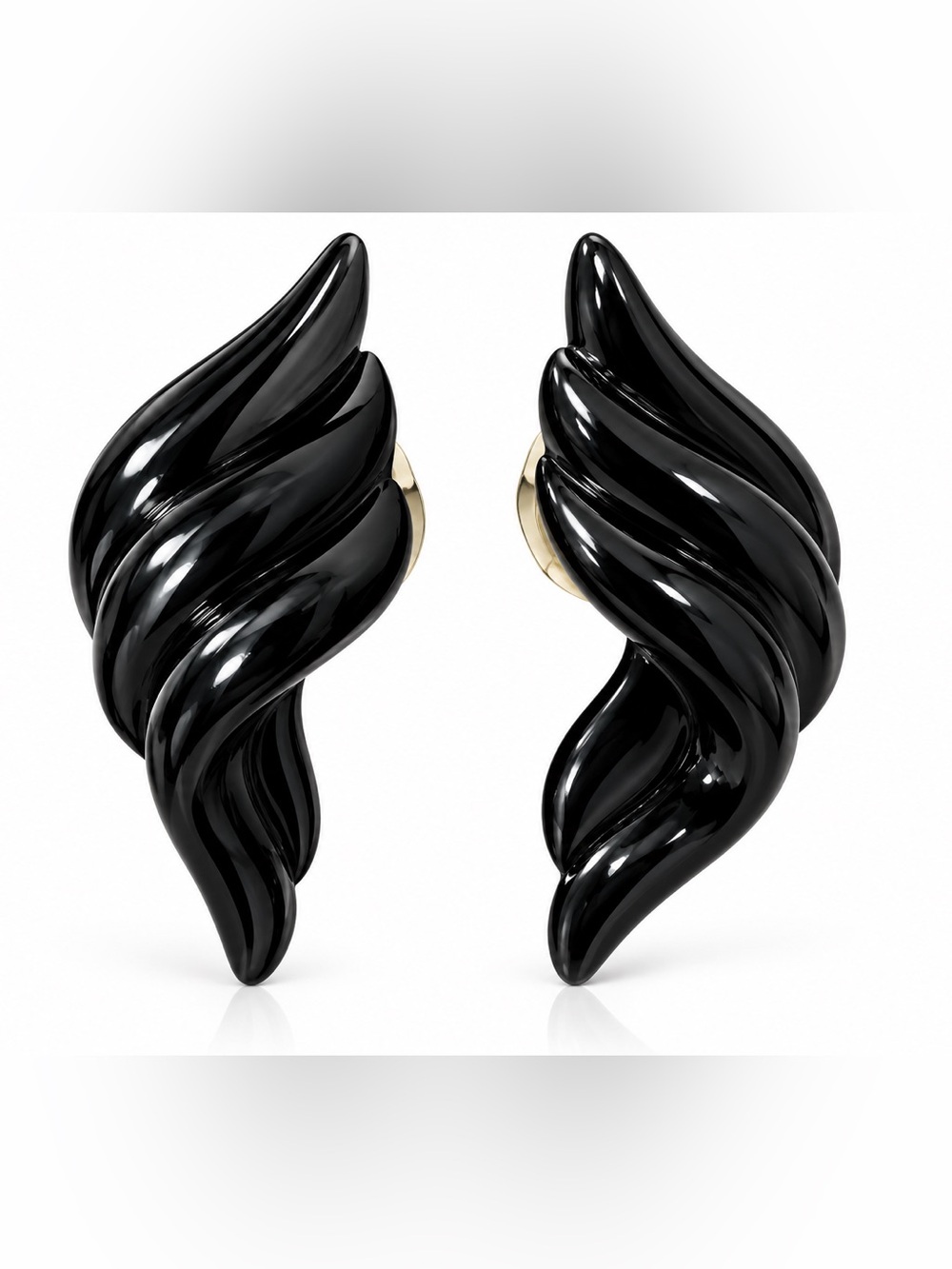 Black Sculpted Wave Clip-On Hair Accessory
